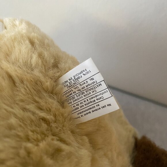 Cute Brown Tan Burgundy White Gingham Bow Puppy Dog Plush Backpack 18" - Picture 12 of 13